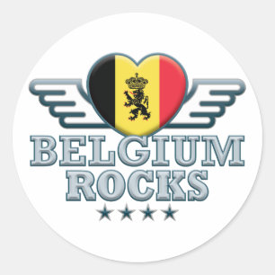 Belgium Rocks v2 Classic Round Sticker