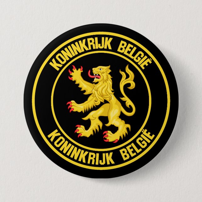 Belgium Round Emblem 7.5 Cm Round Badge (Front)
