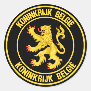 Belgium Round Emblem Classic Round Sticker