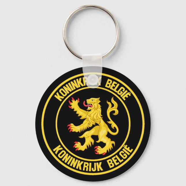 Belgium Round Emblem Key Ring (Front)