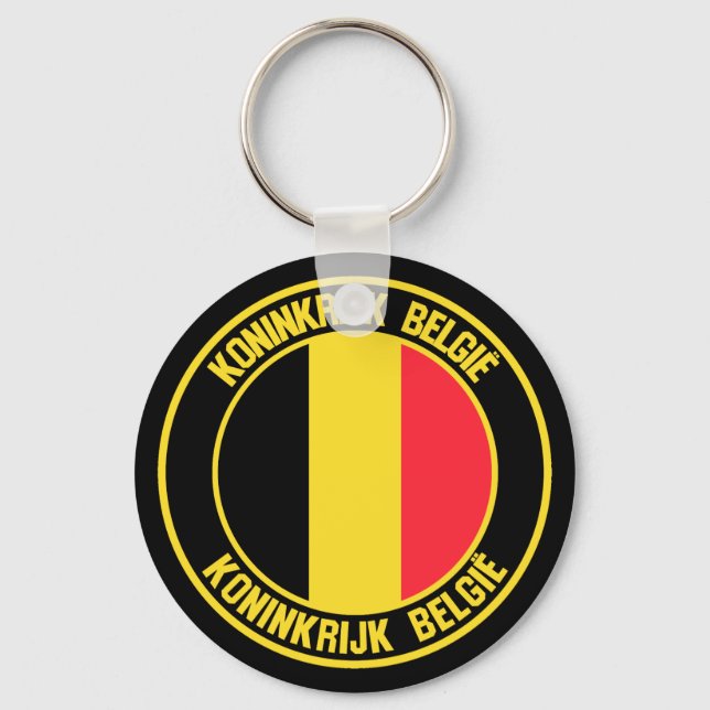Belgium Round Emblem Key Ring (Front)