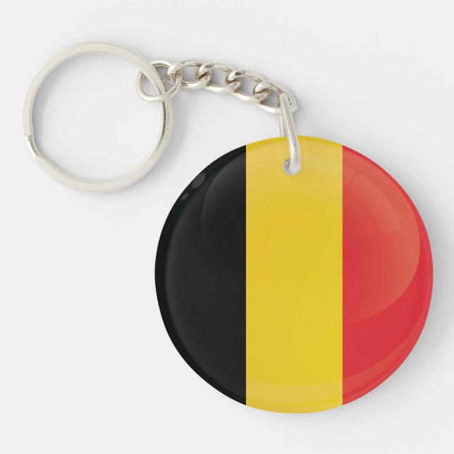 Belgium Round Icon Flag Key Ring (Front)