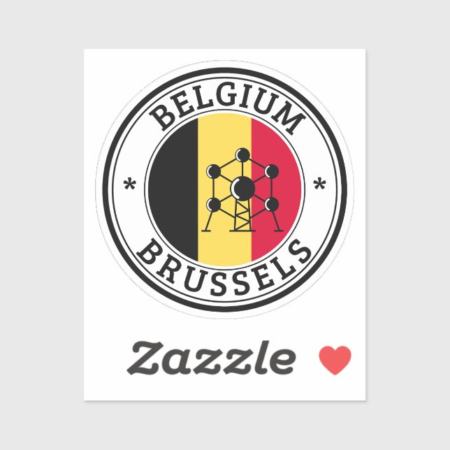 Belgium Seal Sticker Round Flag For Laptop Book.. (Sheet)
