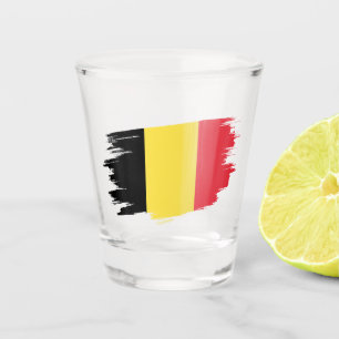 Belgium Shot Glass, Patriotic Belgian Flag Glass