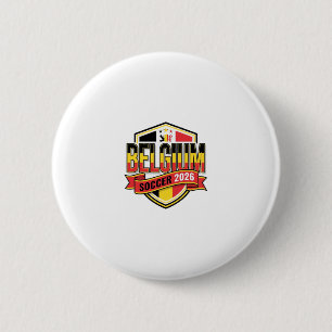 Belgium Soccer 2026 Soccer Bold Country Typography 6 Cm Round Badge