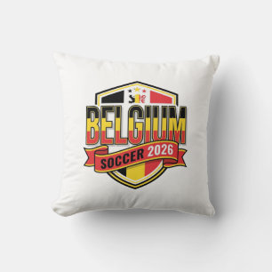 Belgium Soccer 2026 Soccer Bold Country Typography Cushion