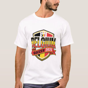 Belgium Soccer 2026 Soccer Bold Country Typography T-Shirt