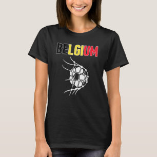 Belgium Soccer Ball In Net  Support Belgian Footba T-Shirt