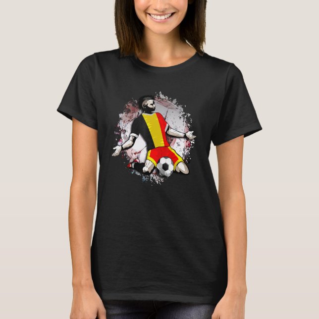 Belgium Soccer Belgian National Flag Proud Footbal T-Shirt (Front)