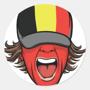 Belgium Sports Fan Classic Round Sticker