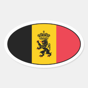 Belgium State Flag Oval Sticker