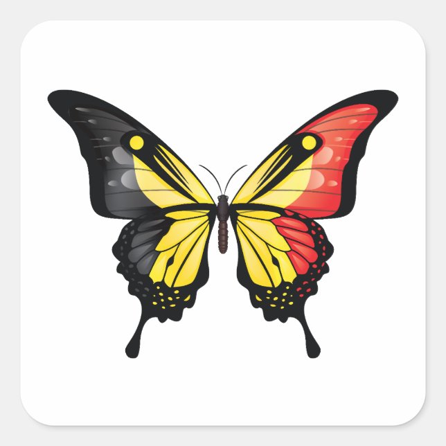Belgium Swallowtail Butterfly Flag Sticker (Front)
