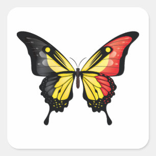 Belgium Swallowtail Butterfly Flag Sticker