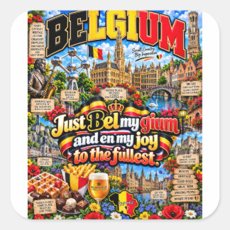 Belgium T-shirt Square Sticker