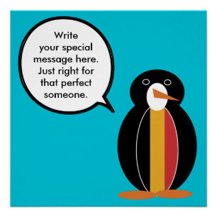 Belgium Talking Ms Penguin Personalised  Poster