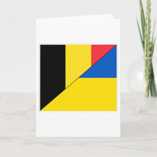 Belgium Ukraine Flag Belgian Ukrainian Nationality Card