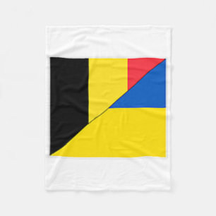 Belgium Ukraine Flag Belgian Ukrainian Nationality Fleece Blanket