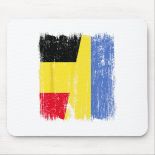 Belgium Ukraine Half Flag Belgian Ukrainian Herita Mouse Mat