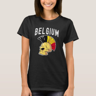Belgium Ultras Mohawk Skull National Team Supporte T-Shirt