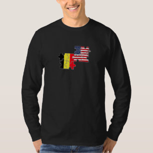 Belgium USA Belgian American Flag T-Shirt