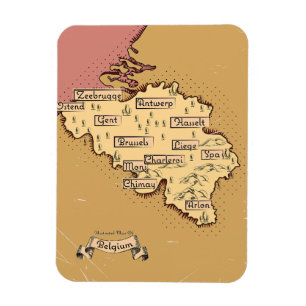 Belgium Vintage travel map Magnet