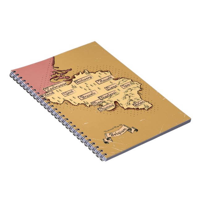 Belgium Vintage travel map Notebook (Right Side)