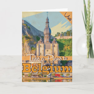 Belgium vintage Travel Poster. Holiday Card