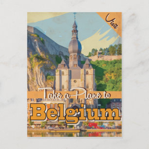 Belgium vintage Travel Poster. Postcard