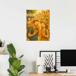 Belgium Waffle Adventure – Cosy Travel Poster