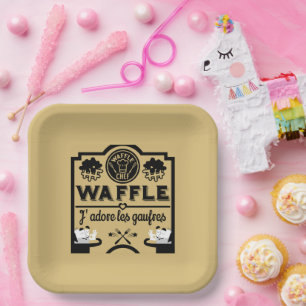 Belgium Waffles Paper Plate