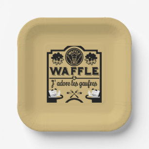 Belgium Waffles Paper Plate