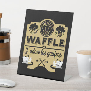 Belgium Waffles Pedestal Sign