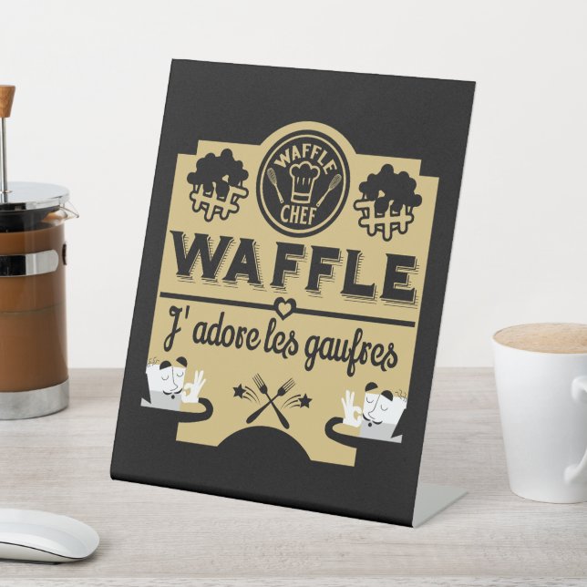 Belgium Waffles Pedestal Sign (In SItu)
