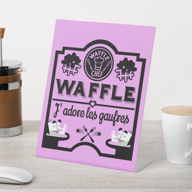 Belgium Waffles Pedestal Sign (In SItu)