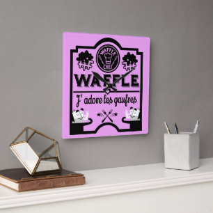 Belgium Waffles Square Wall Clock
