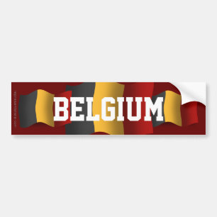 Belgium Waving Flag Bumper Sticker