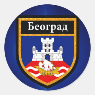 Belgrade  Flag Classic Round Sticker
