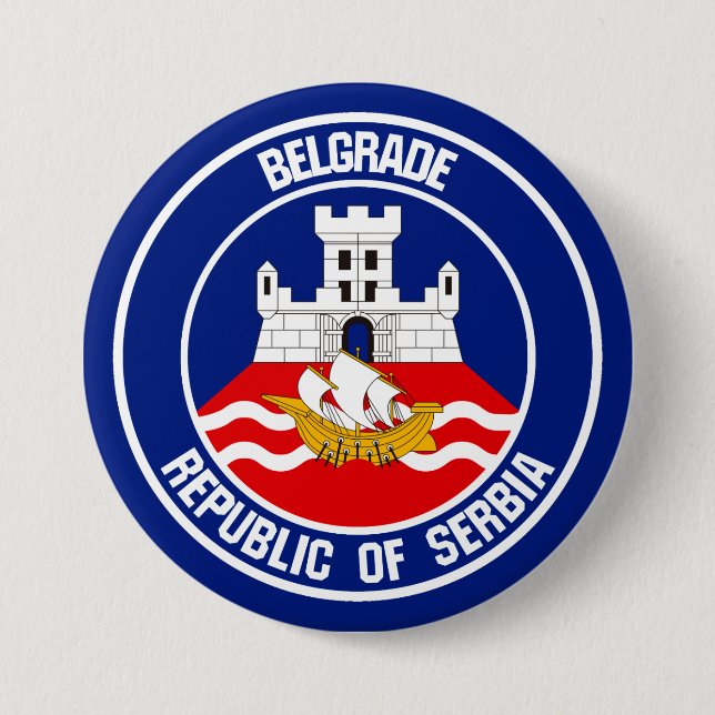 Belgrade Round Emblem 7.5 Cm Round Badge (Front)