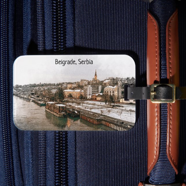 Belgrade Serbia Balkan Panorama View Luggage Tag (Front Insitu 4)