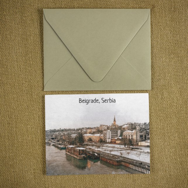Belgrade Serbia Balkan Panorama View Postcard (belgrade serbia postcard)