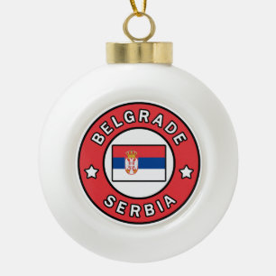 Belgrade Serbia Ceramic Ball Christmas Ornament
