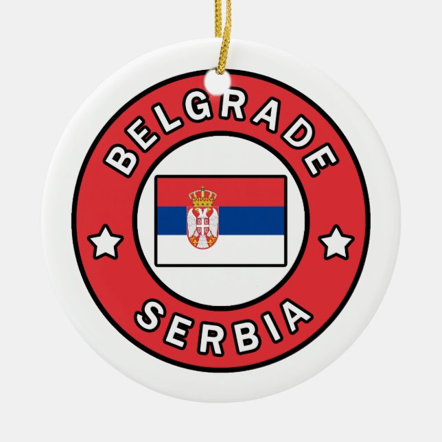 Belgrade Serbia Ceramic Tree Decoration (Front)