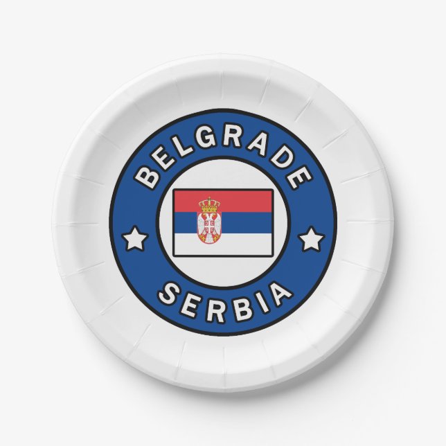 Belgrade Serbia Paper Plate (Front)
