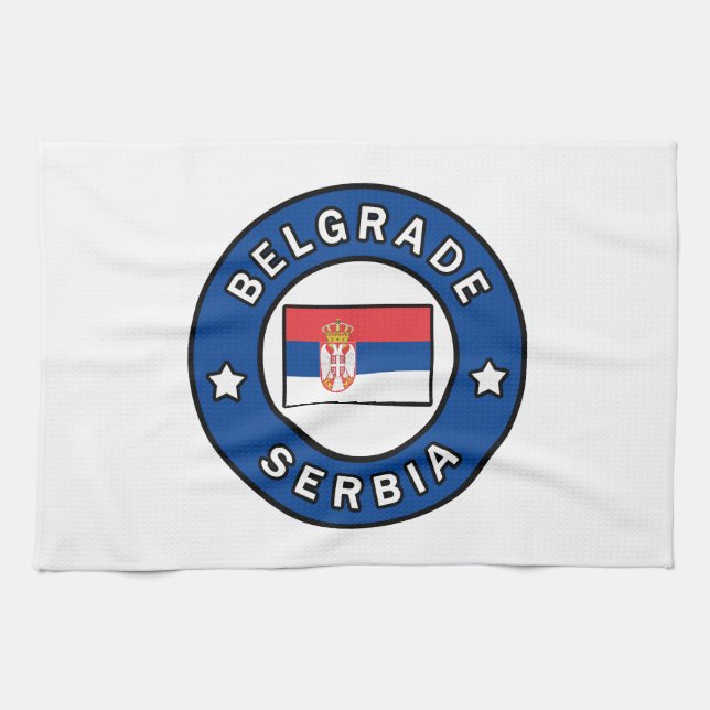 Belgrade Serbia Tea Towel (Horizontal)