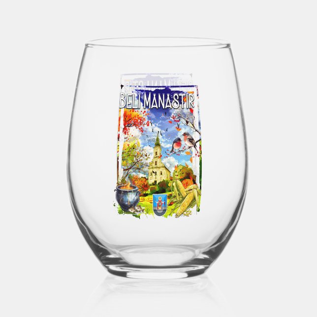 Beli Manastir Stemless Wine Glass (Front)