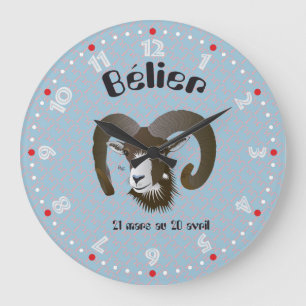 Bélier 21 mars au 20 avril Horloges Large Clock