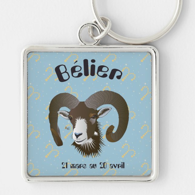 Bélier 21 mars au 20 avril Porte-clés Key Ring (Front)