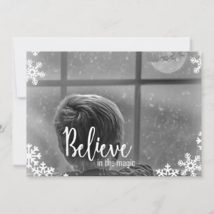 Believe 1Photo Snowflake Christmas Card