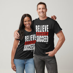 Believe Achieve Succeed Men Black T-Shirt