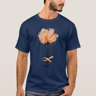 Believe ADHD Awareness Orange Ribbon Flower Lovers T-Shirt